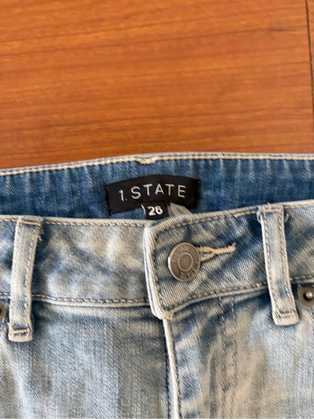 1. State Light Wash Frayed Tulip Hem Ankle Jeans - Picture 4 of 4